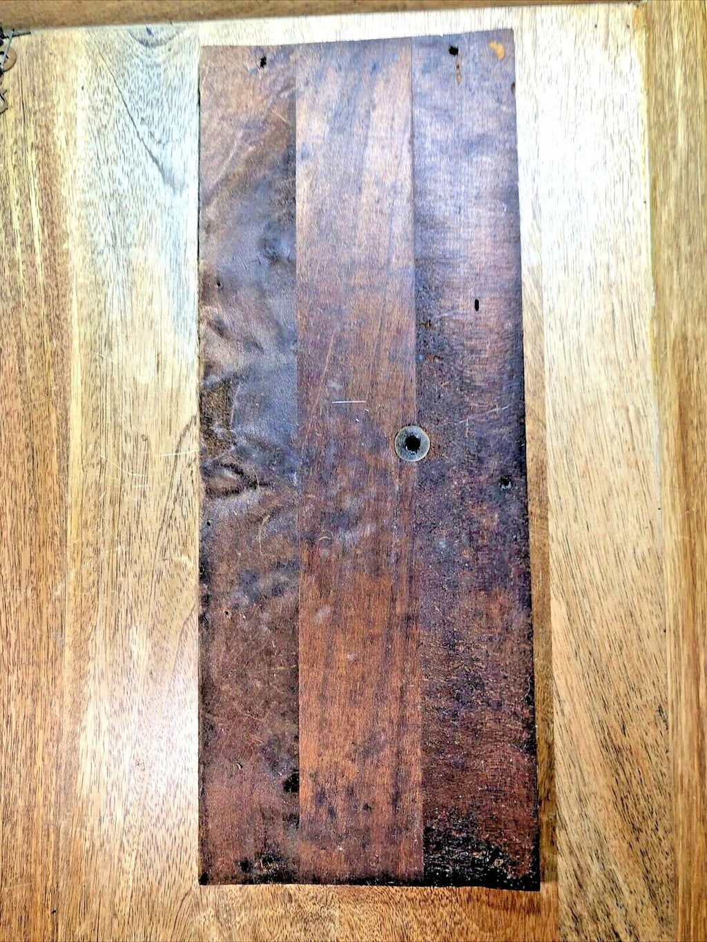 Old Black Mantel Clock Baseboard 13 5/8 Inch X 5 1/4 Inch (LL5151)