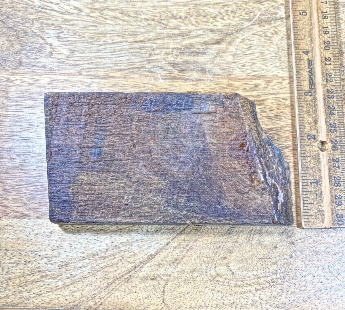 Wood Clock Piece 4 15/16 Inches Long X 2 3/8 Inches Tall  (KD1830)