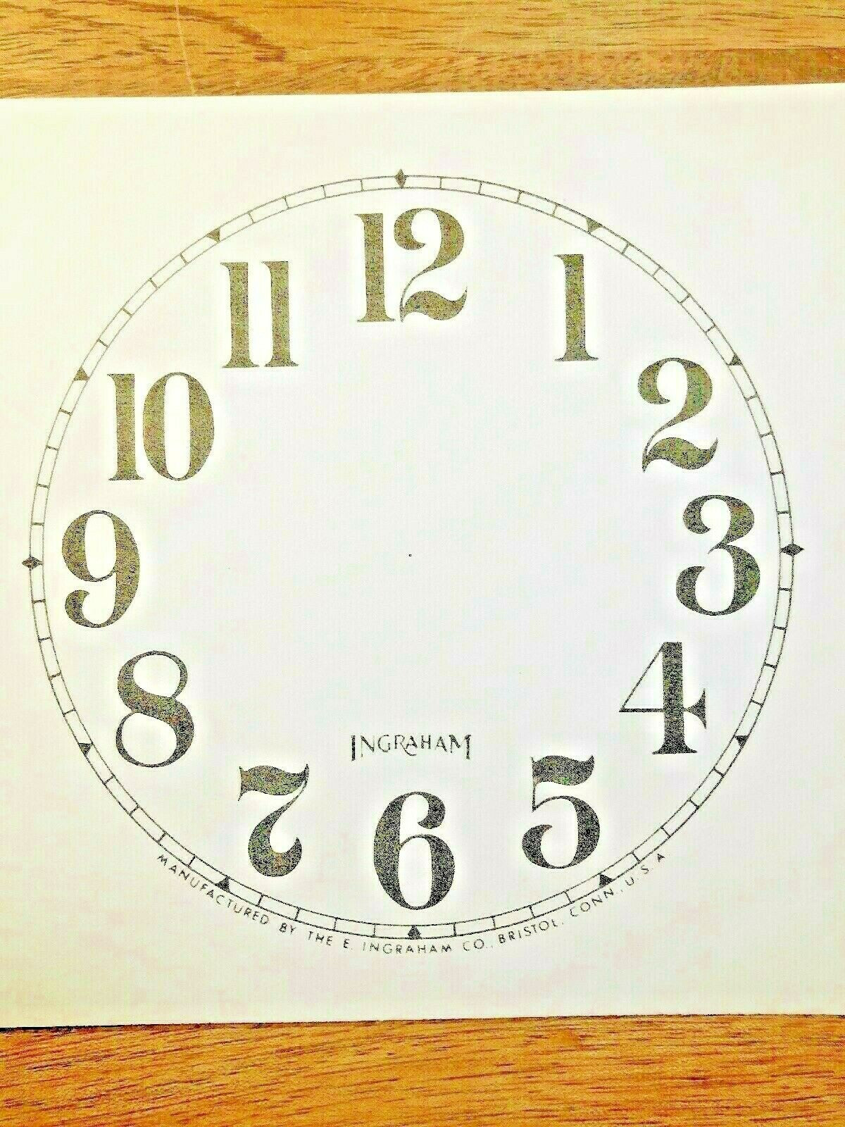 4 1/2" Ingraham Clock Paper Dial, Arabic Numeral            (Lot 192)
