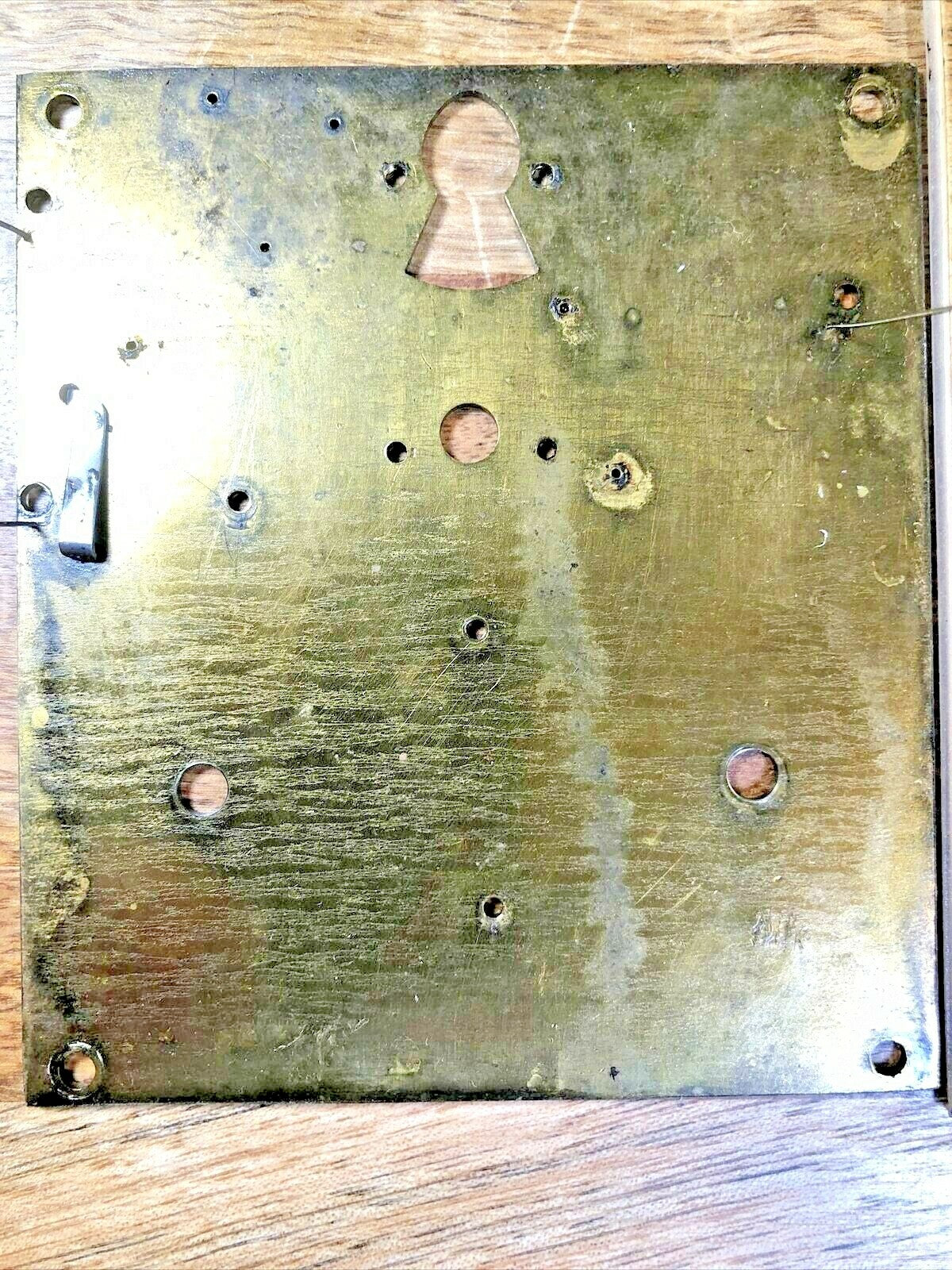 Old Mauthe Clock Movement Back Plate (Pivots Look Good) (K7071)