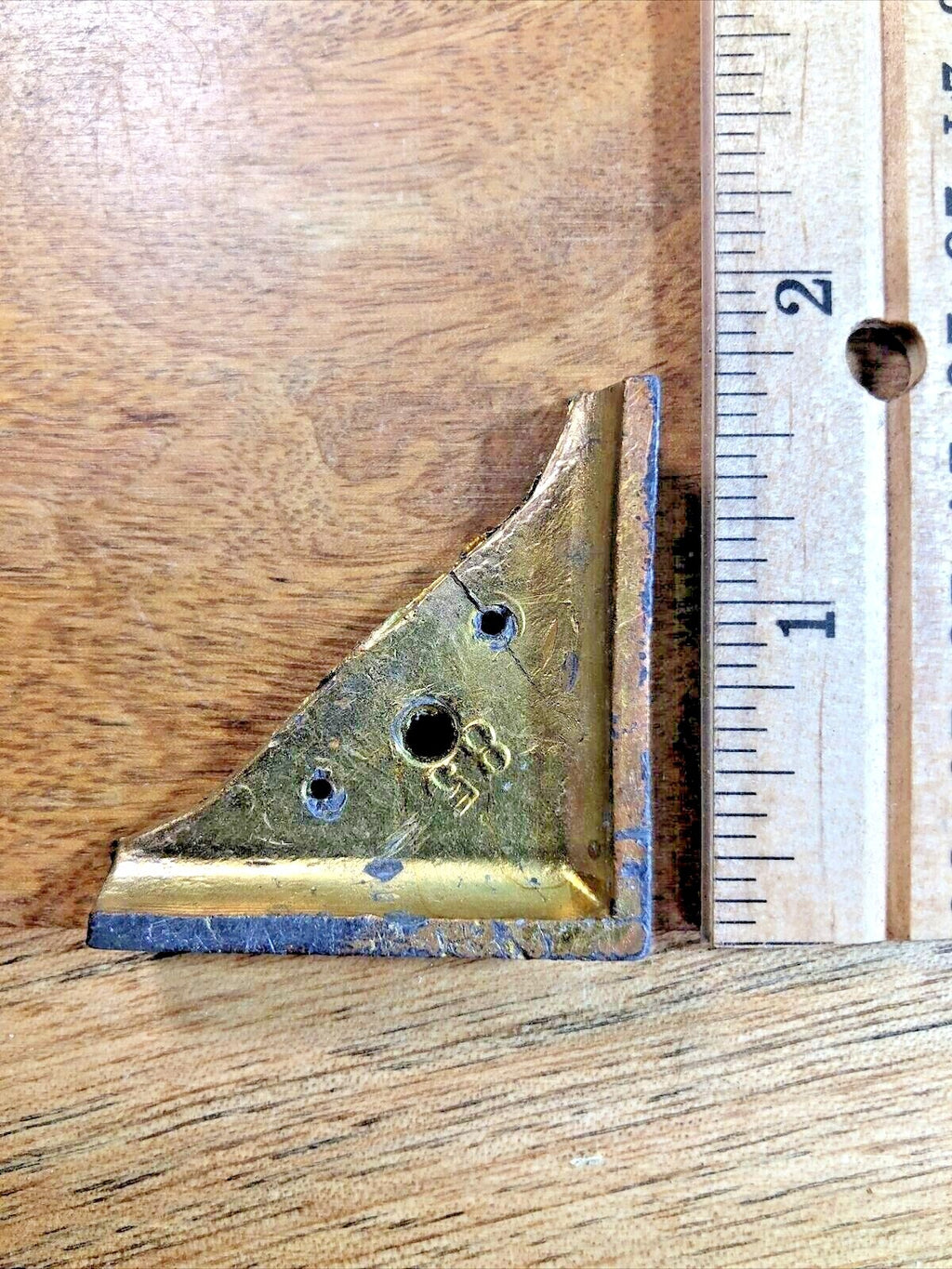 Brass Clock Foot (Note The Crack Near One of the Holes) (K7611)