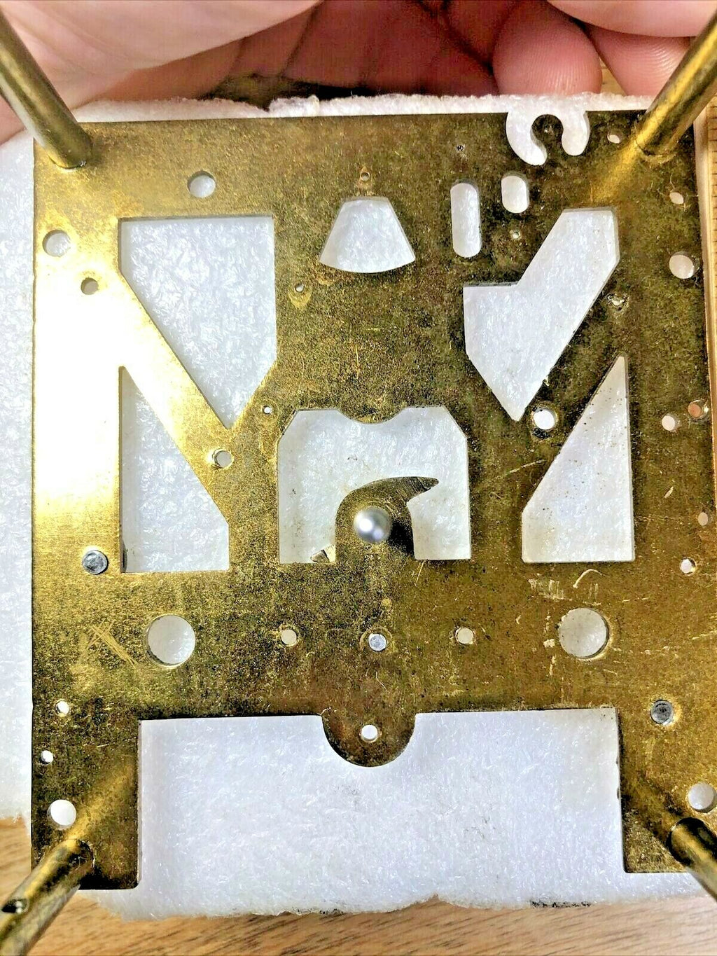 Old Mauthe Clock Movement Front Plate (Pivots Look Good) (K7068)