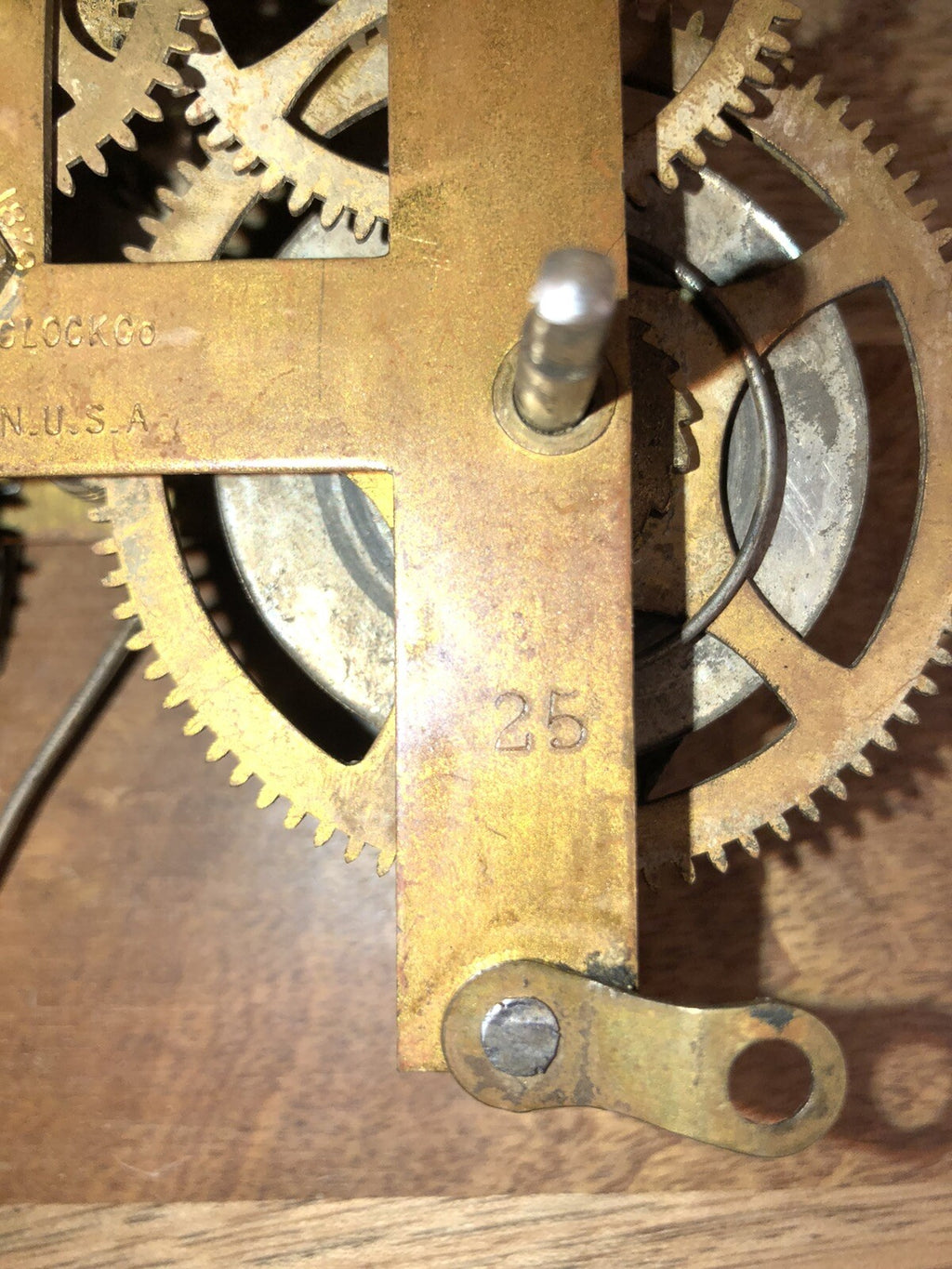 Gilbert 8 Day Clock Time Side 4th Wheel (Pat 1870)(See Pics to ID Mvmt) (K5910)