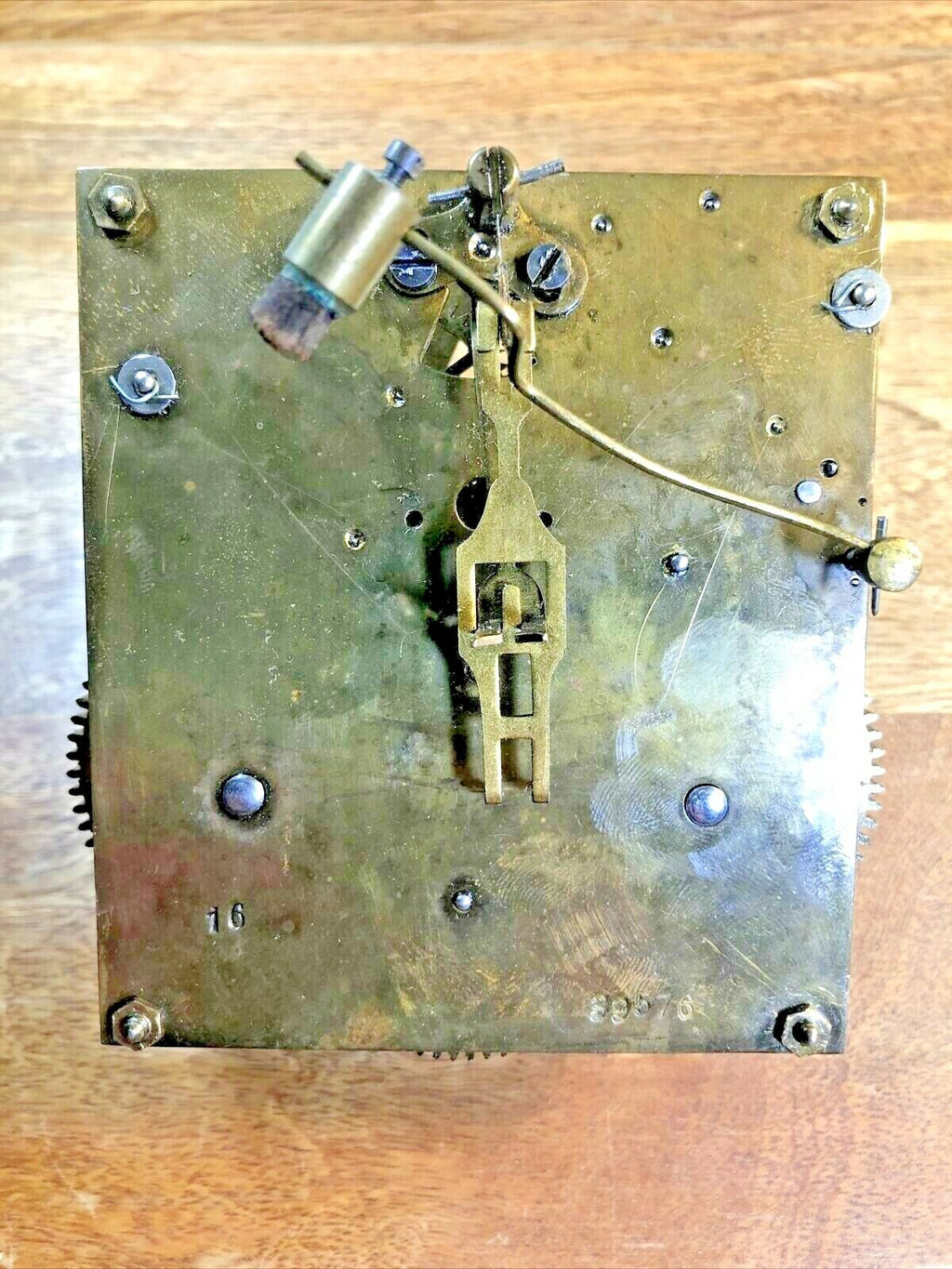 Old Mauthe Clock Movement Back Plate (Pivots Look Good) (K7071)