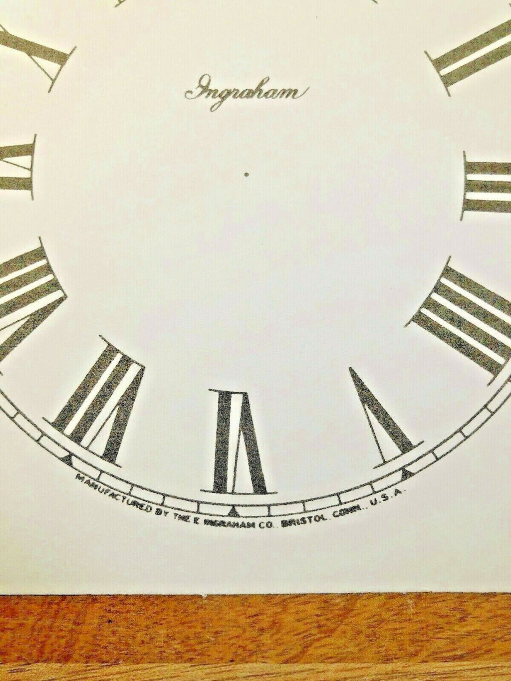 4 1/2" Ingraham Clock Paper Dial, Roman Numeral            (Lot 191)