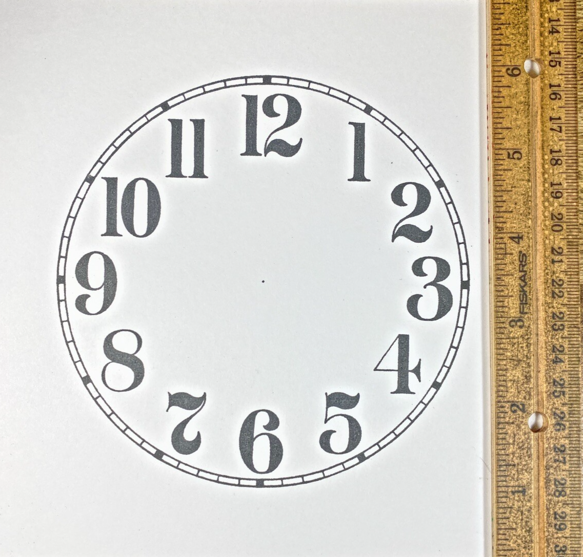 4 15/16 Inches Diameter Clock Paper Dial, Arabic Numbers    (Lot 218)