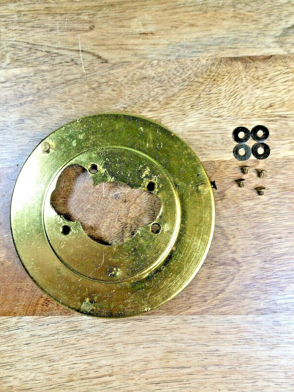 Old Clock Dial Pan Mounting Plate 4.47 Inch Or 113.76mm Outer Diameter (K6087)