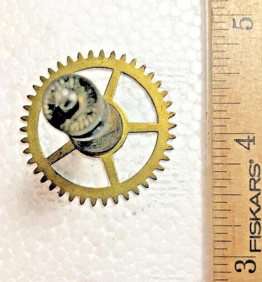 Old Sessions Clock Movement Time Side 3rd Wheel (See Pics To ID Movement)(K7772)