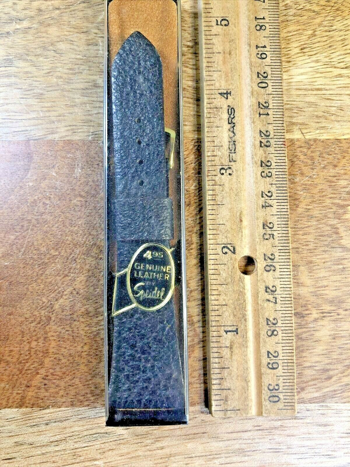Vintage Speidel Leather (NIB) Brown & Gold Watch Band (22.5mm or .89") (K6335)