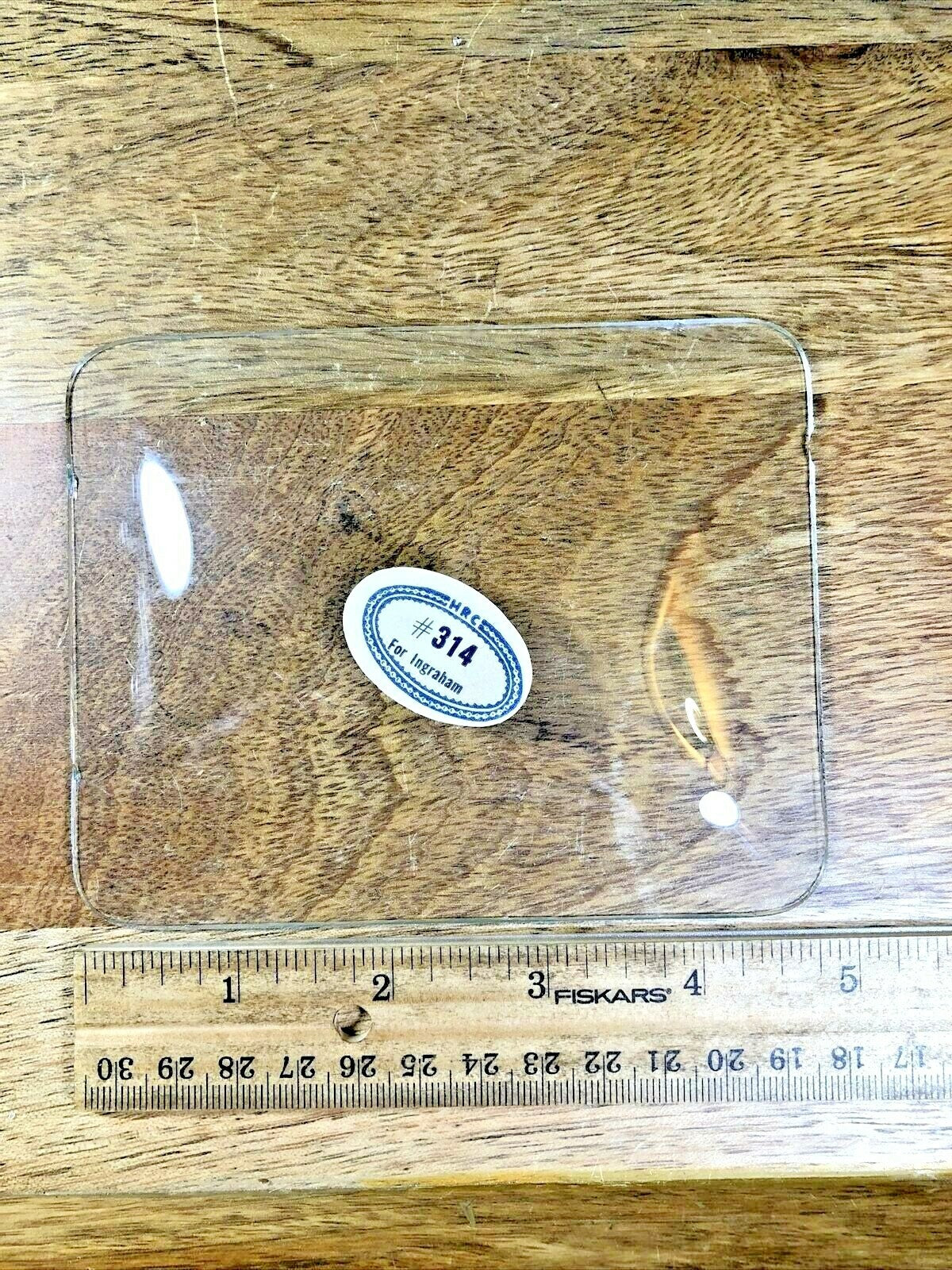 Rectangular Convex Clock Glass (4.92"  X 3.93") for Ingraham Clocks (Lot K3045)
