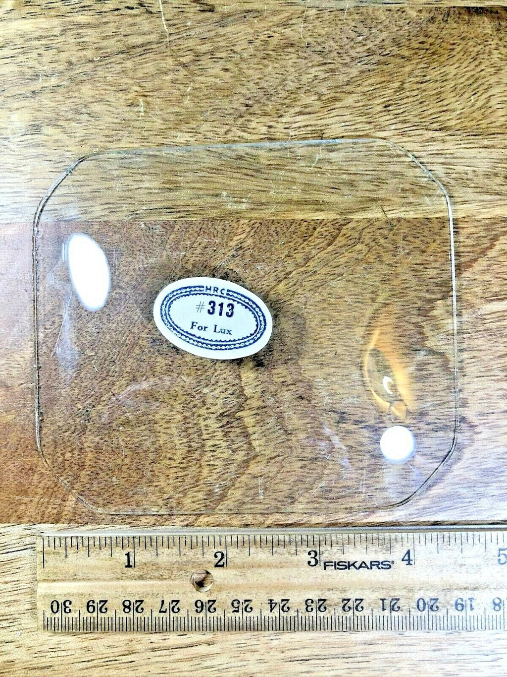 Rectangular Convex Clock Glass (4.62"  X 4.00") for Lux Clocks (Lot K3046)