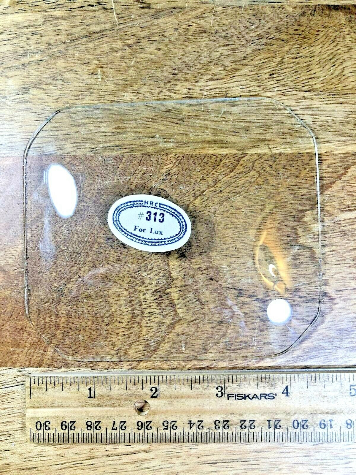 Rectangular Convex Clock Glass (4.62"  X 4.00") for Lux Clocks (Lot K3046)