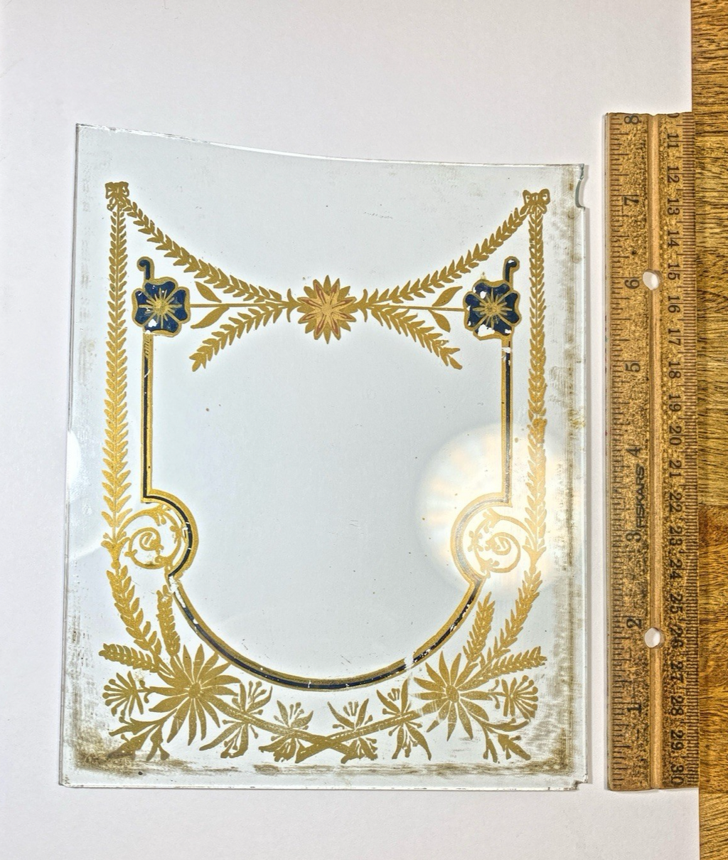 Old Parlor Or Kitchen Clock Glass (Broken) Piece (KD2894)