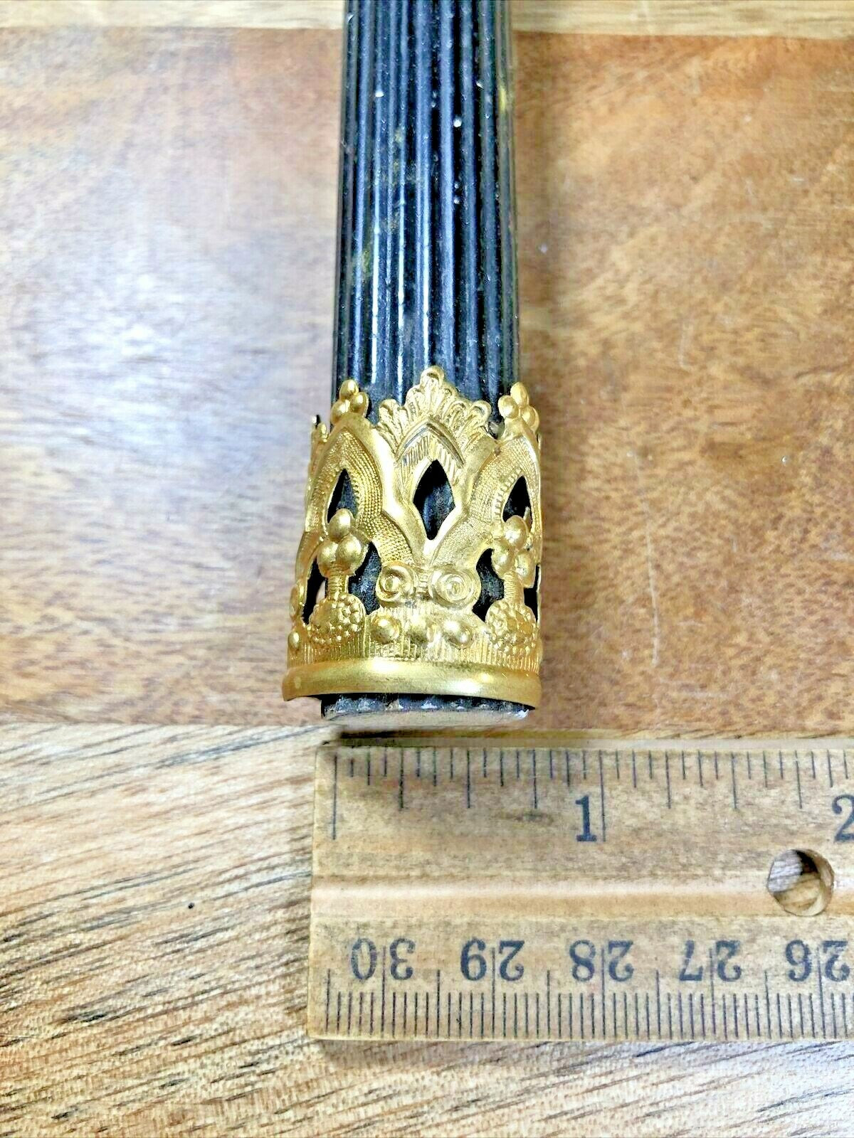 Antique Black Mantle Clock Column 4 7/8 Inches Tall       (K6731)