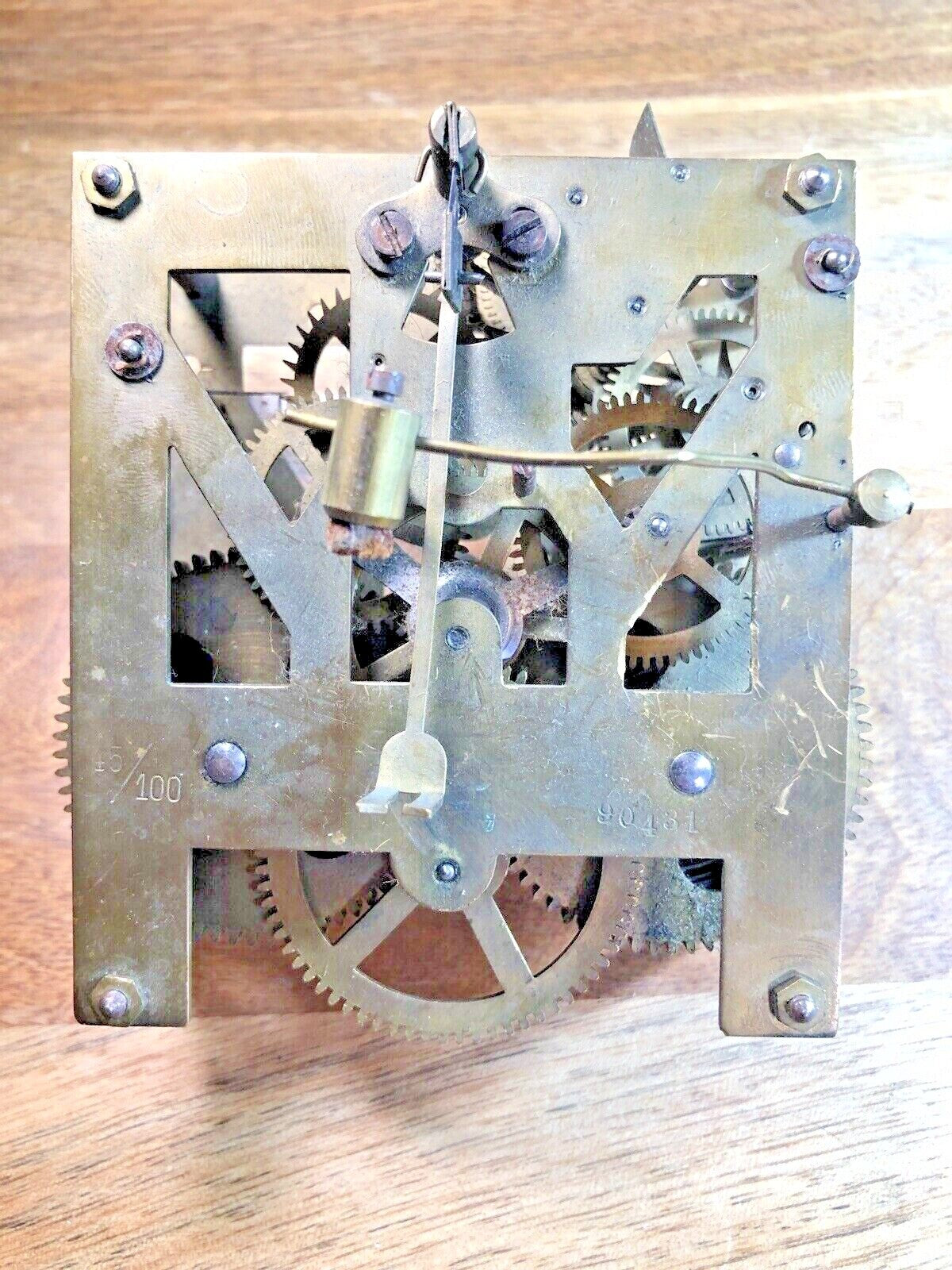 Mauthe Clock Movement (Stamped 45/100) Back Plate (Pivots Look Good) (K7390)