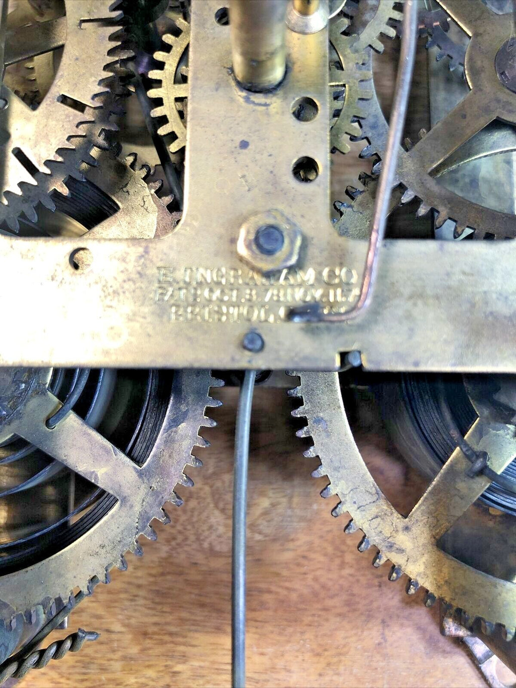 Ingraham (Pat. 1878) Clock Movement Count Wheel Lever (See Pics To ID) (K7195)