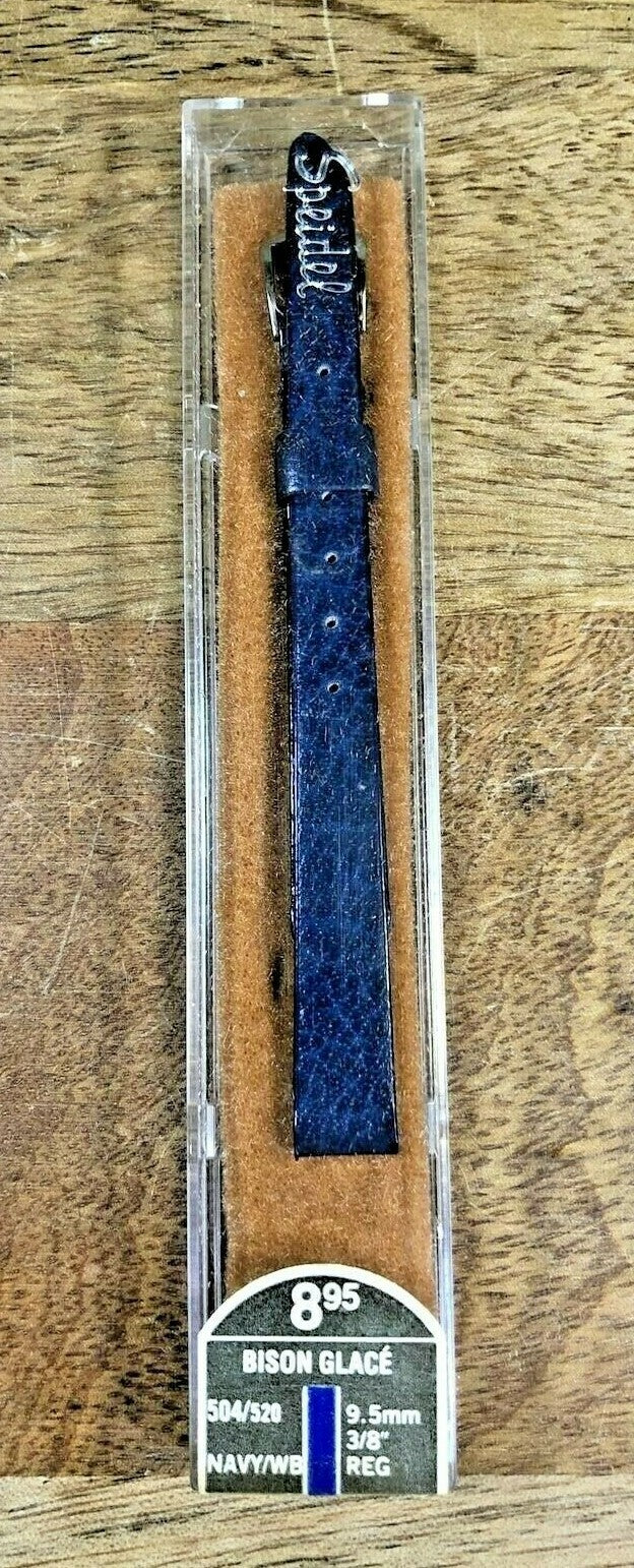 Vintage Speidel (NIB) Blue & Silver Watch Band Calf Leather (Bison Glace) K6247