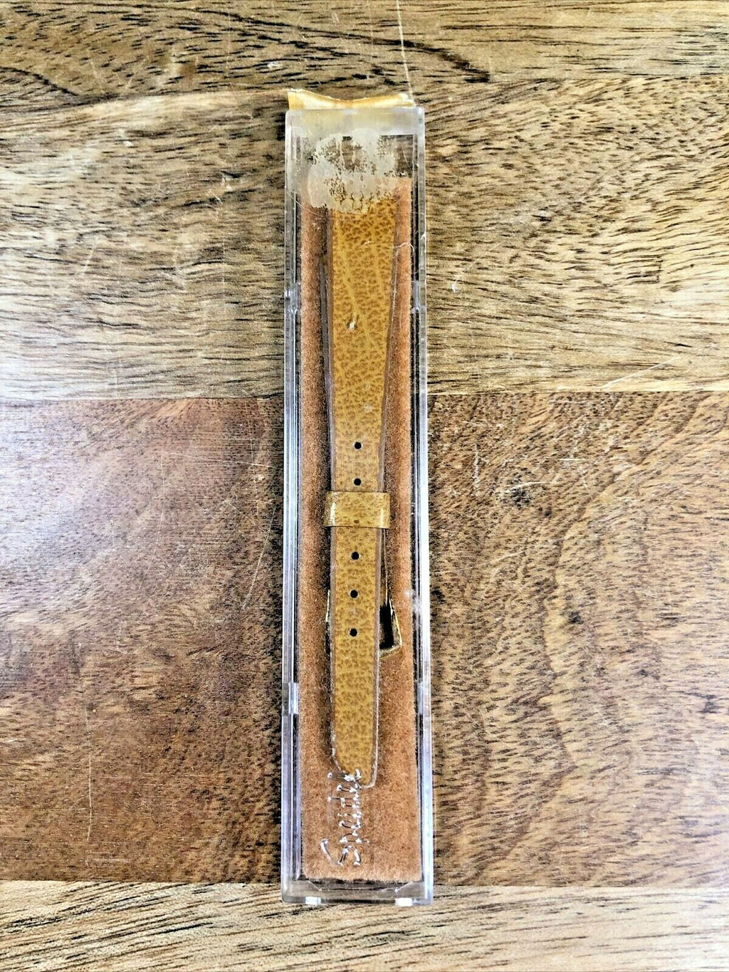 Vintage Speidel Leather (NIB) Tan & Gold Watch Band (13mm or 1/2") (K6255)