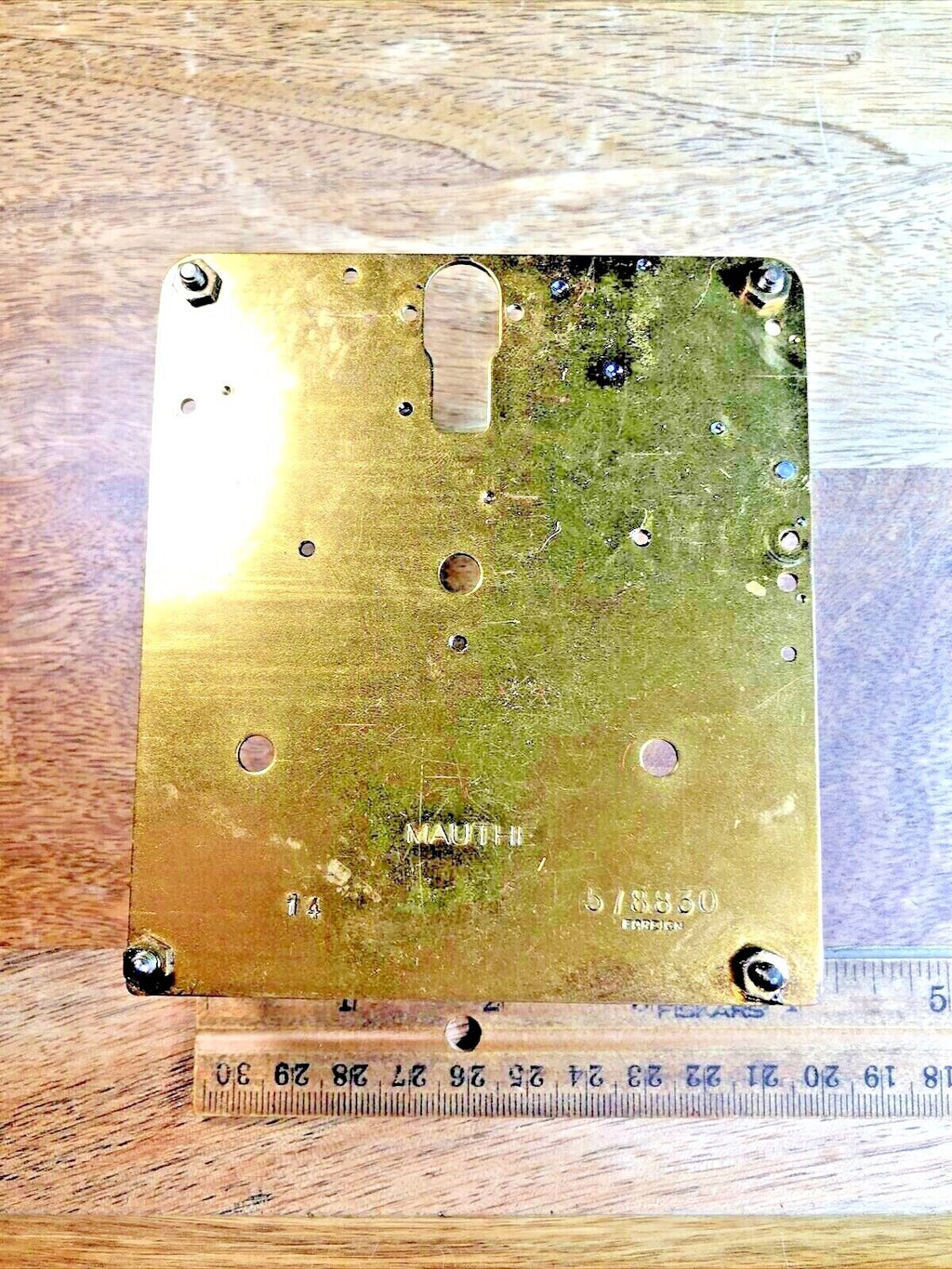 Mauthe Clock Movement (#2) Back Plate (Pivots Look Good) (K7170)
