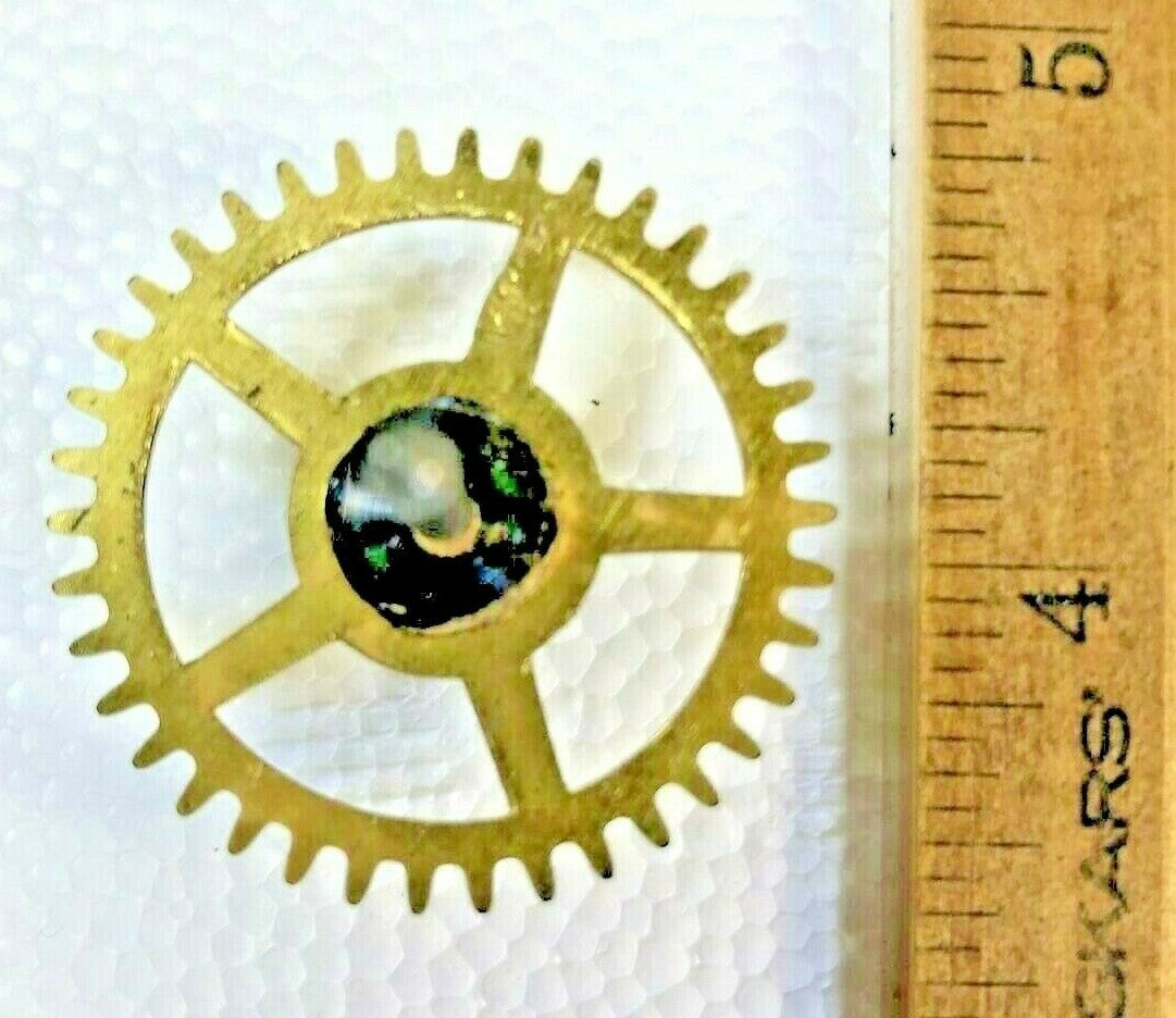 Made In Japan Clock Movement Time Side 4th Wheel (See Pics to ID Mvmt) (K6385)