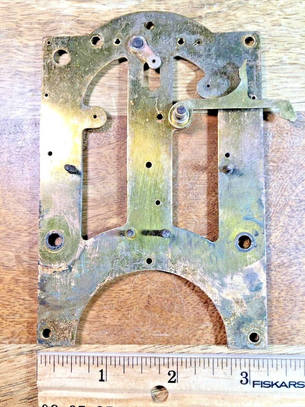 Old Ansonia Clock Movement Back Plate (Pivots Look Good)       (K7486)