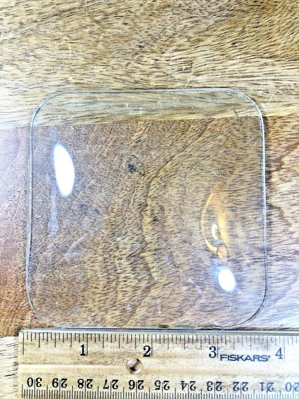 NOS Square Convex Clock Glass (3.75" / 95.70mm X 3.75" /95.70mm)(Lot K3043)