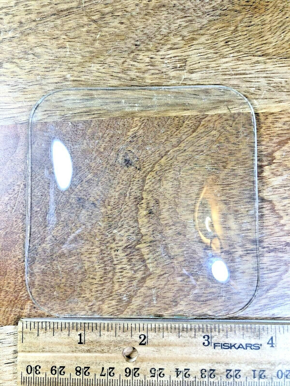 NOS Square Convex Clock Glass (3.75" / 95.70mm X 3.75" /95.70mm)(Lot K3043)