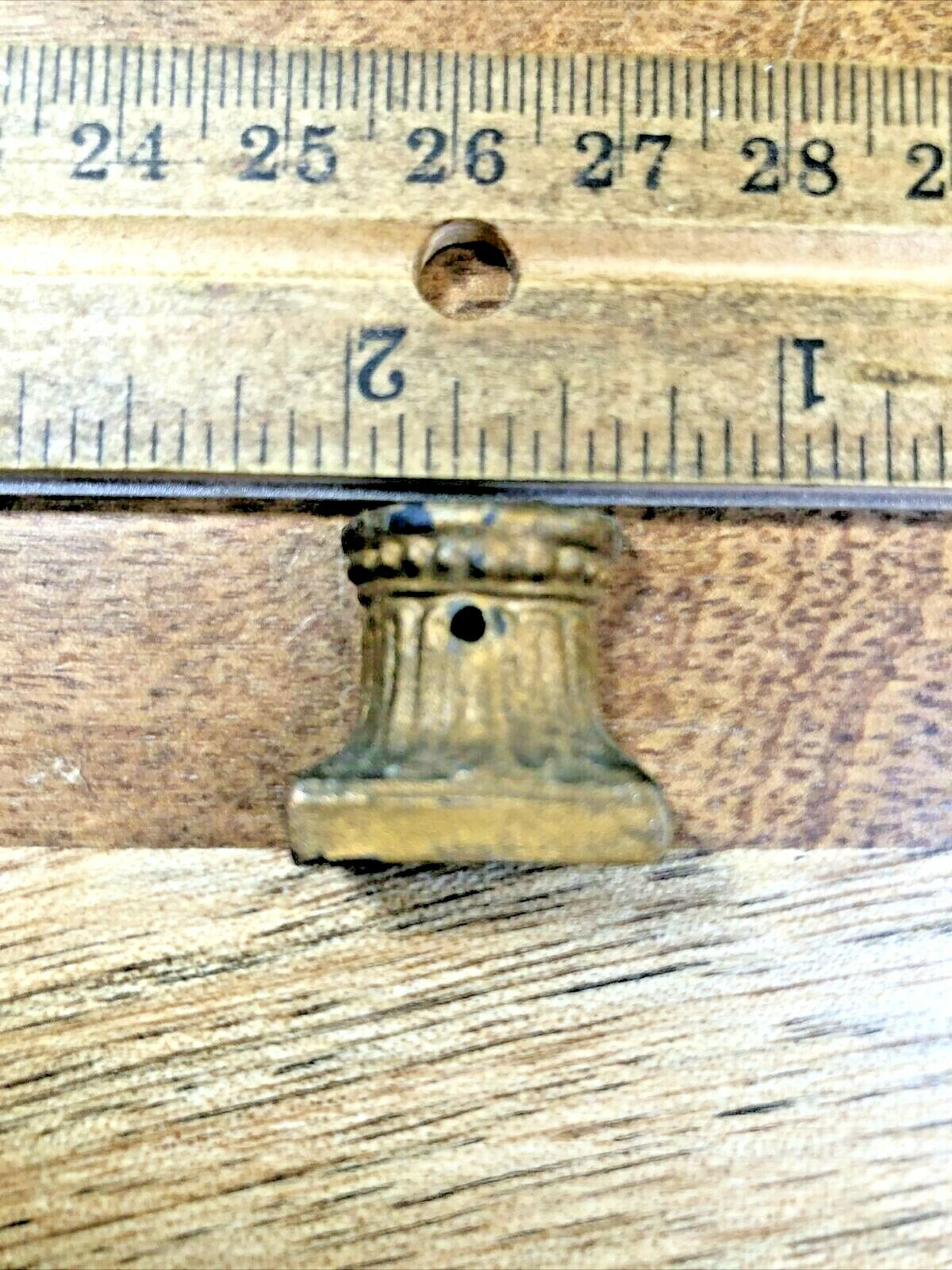 Antique Black Mantel Clock Column Bottom          (K6945)