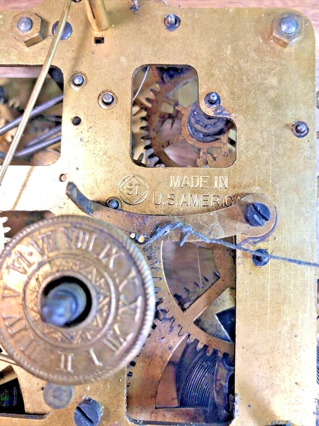 Seth Thomas 89D Clock Movement Back Plate (Pivots Look Good) (K7563)