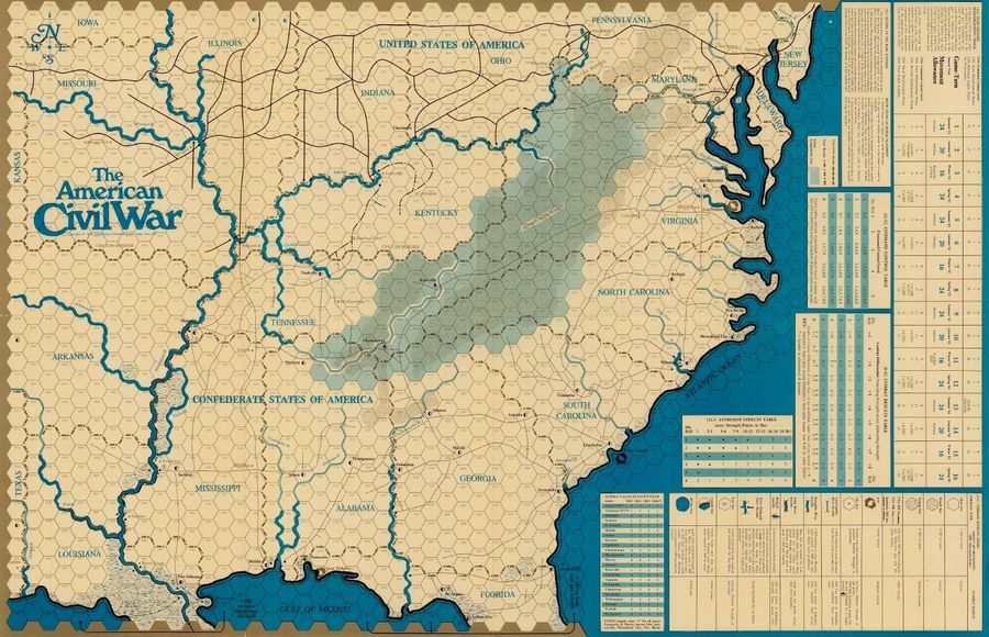 The American Civil War:1861-1865, SPI Circa March 1974 (UNPUNCHED) (G5001)