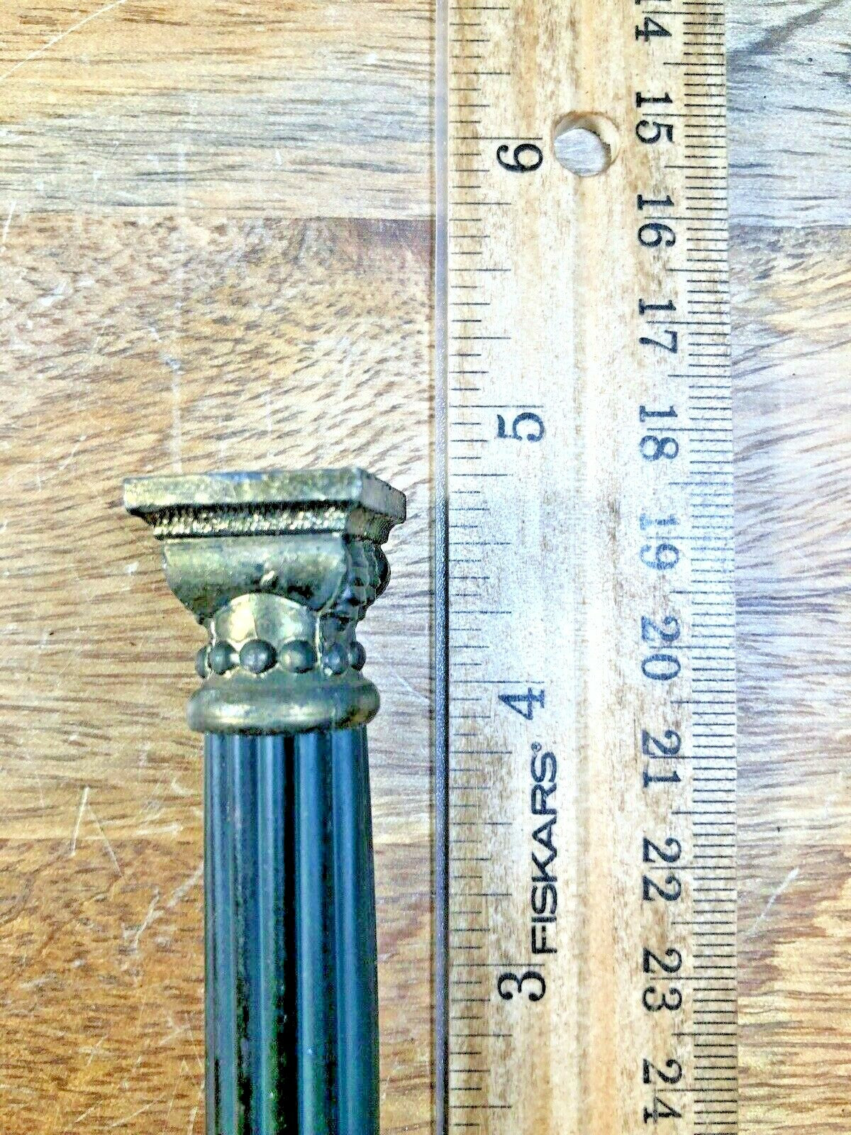 Old 4 3/4" Round Black Mantle Clock Column                            (K1479)