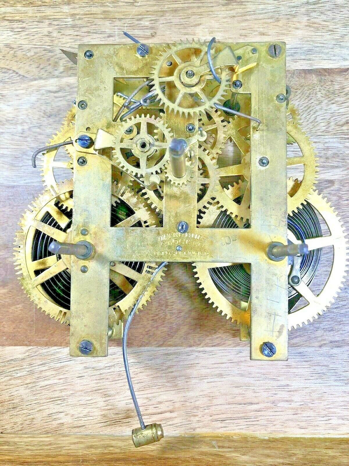 Waterbury 8 Day Clock Movement (Stamped 10 in) Count Wheel    (K5663)