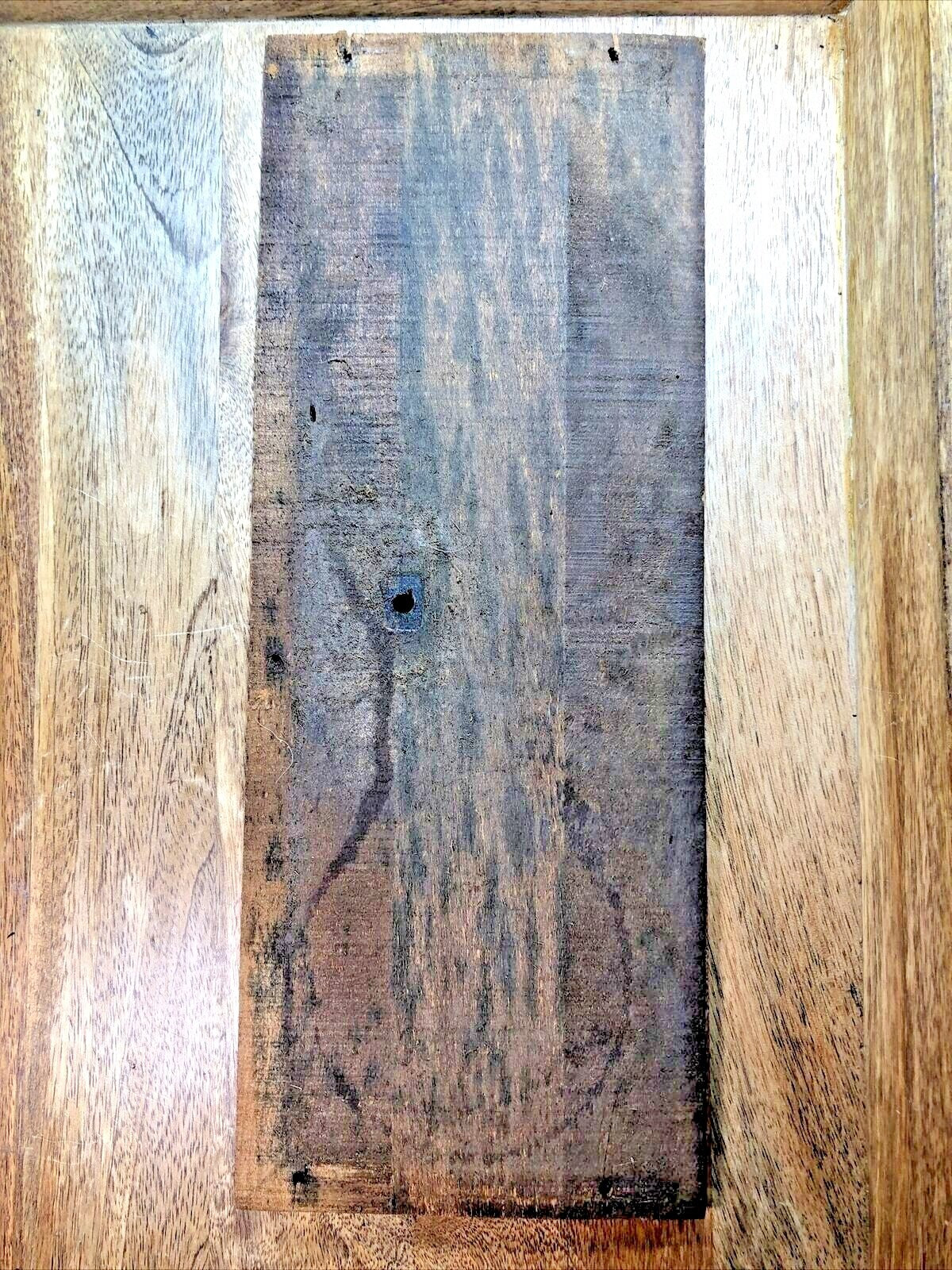 Old Black Mantel Clock Baseboard 13 5/8 Inch X 5 1/4 Inch (LL5151)