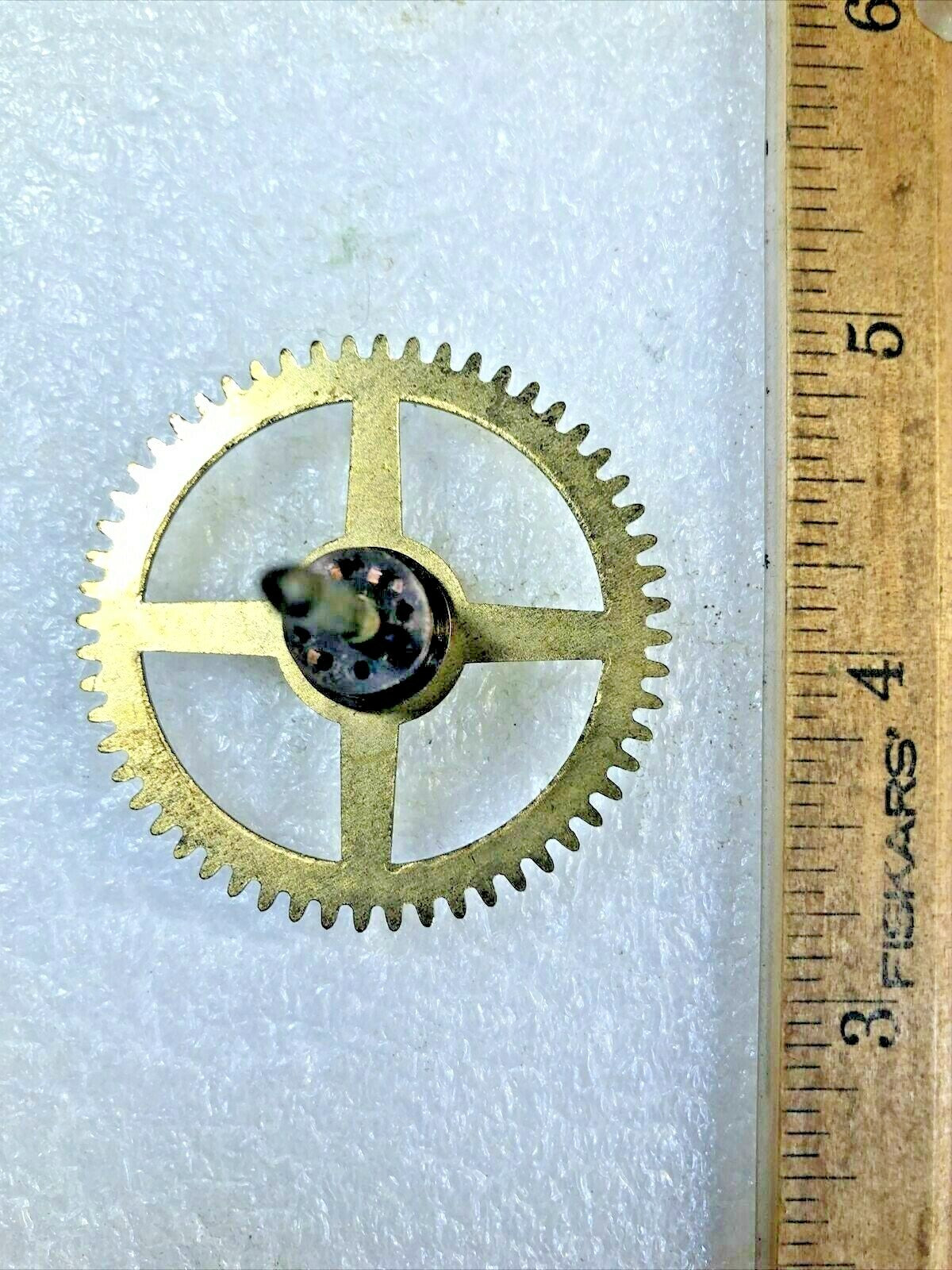 Unmarked Clock Movement (Ingraham?) Strike Side 2nd Wheel   (K6545)