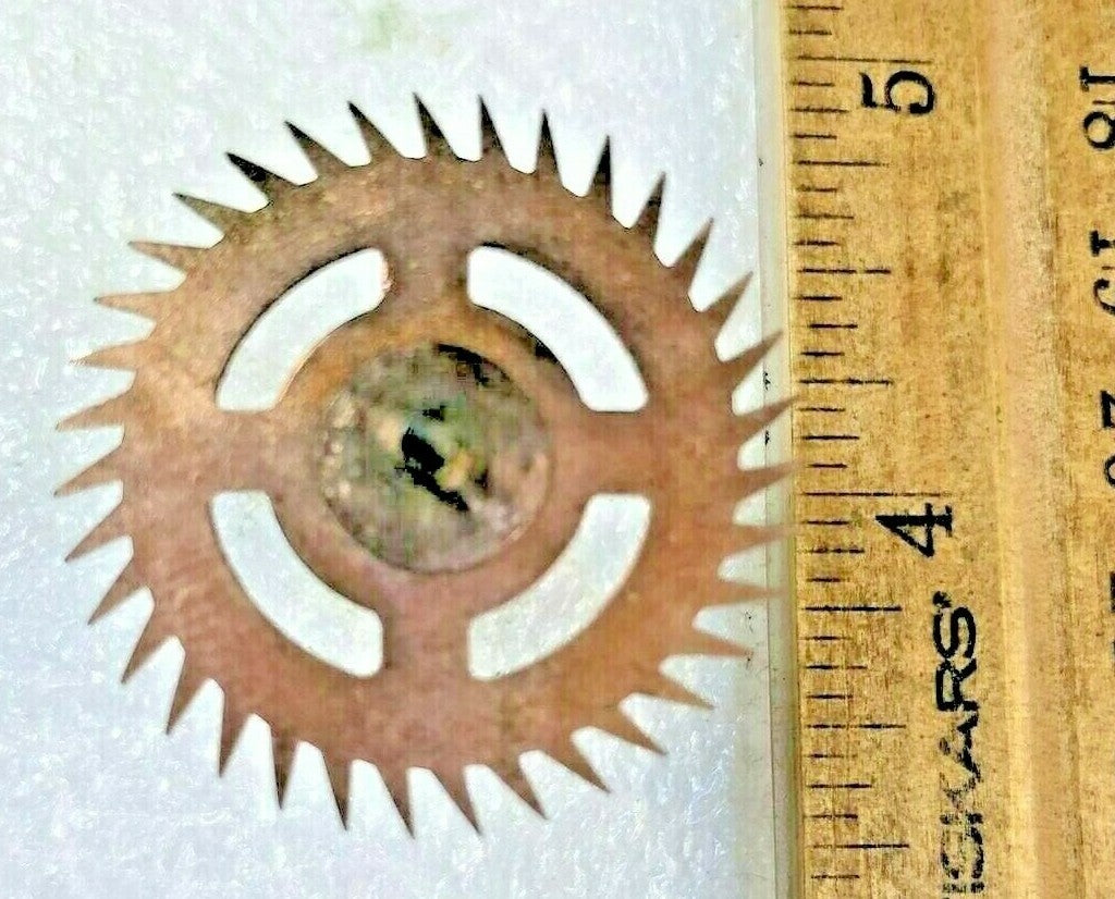 Unknown Clock Mvmt Escape Wheel (52.45mm Long, 1.65mm Pivot, 31mm Dia.)  (K6576)