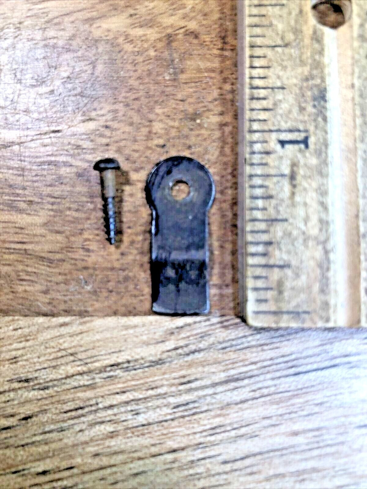 Old Black Mantel Clock Back Board Latch (K7205)