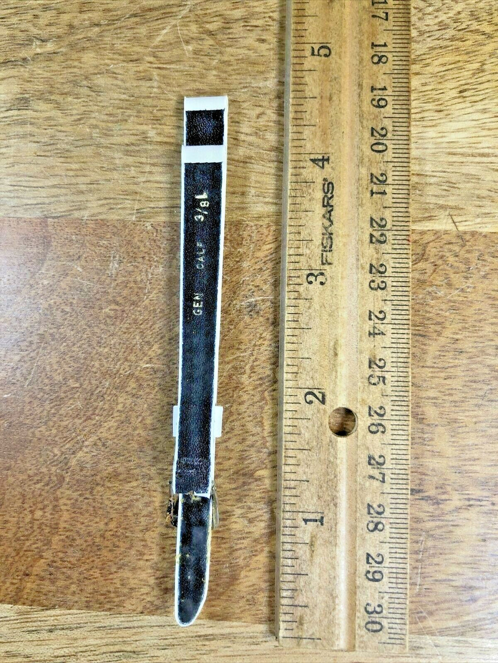 Vintage Speidel Leather (NIB) White & Silver Watch Band (9.5mm or 3/8") (K6256)