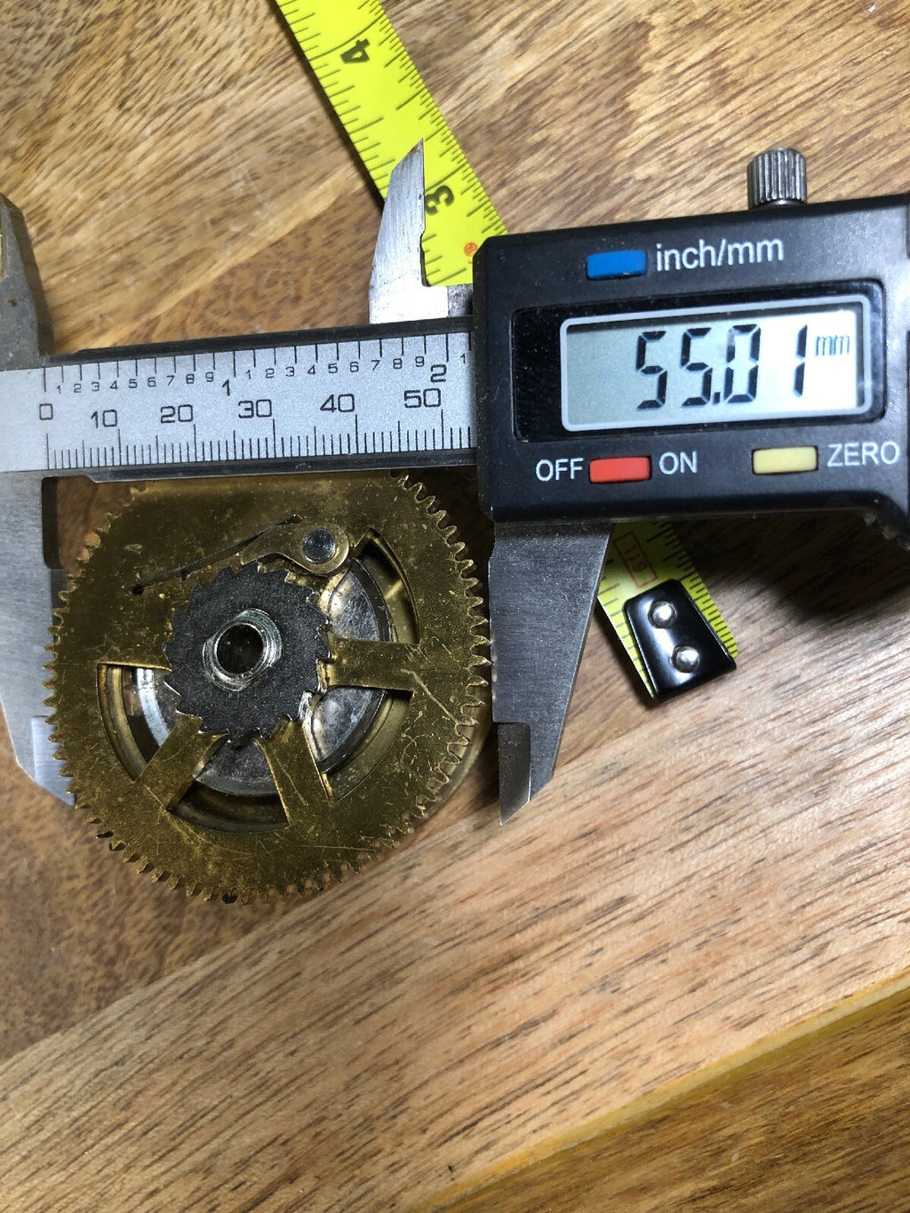 Unknown Make Clock Cable Drum 55mm Diameter Gear 31.72mm Shaft (K9513