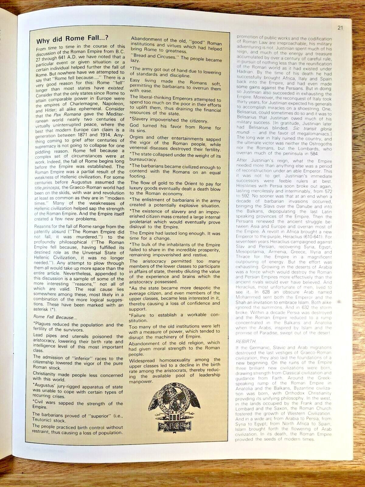 The Fall Of Rome, The Barbarian Invasion SPI Circa July 1973 (UNPUNCHED) (G5003)