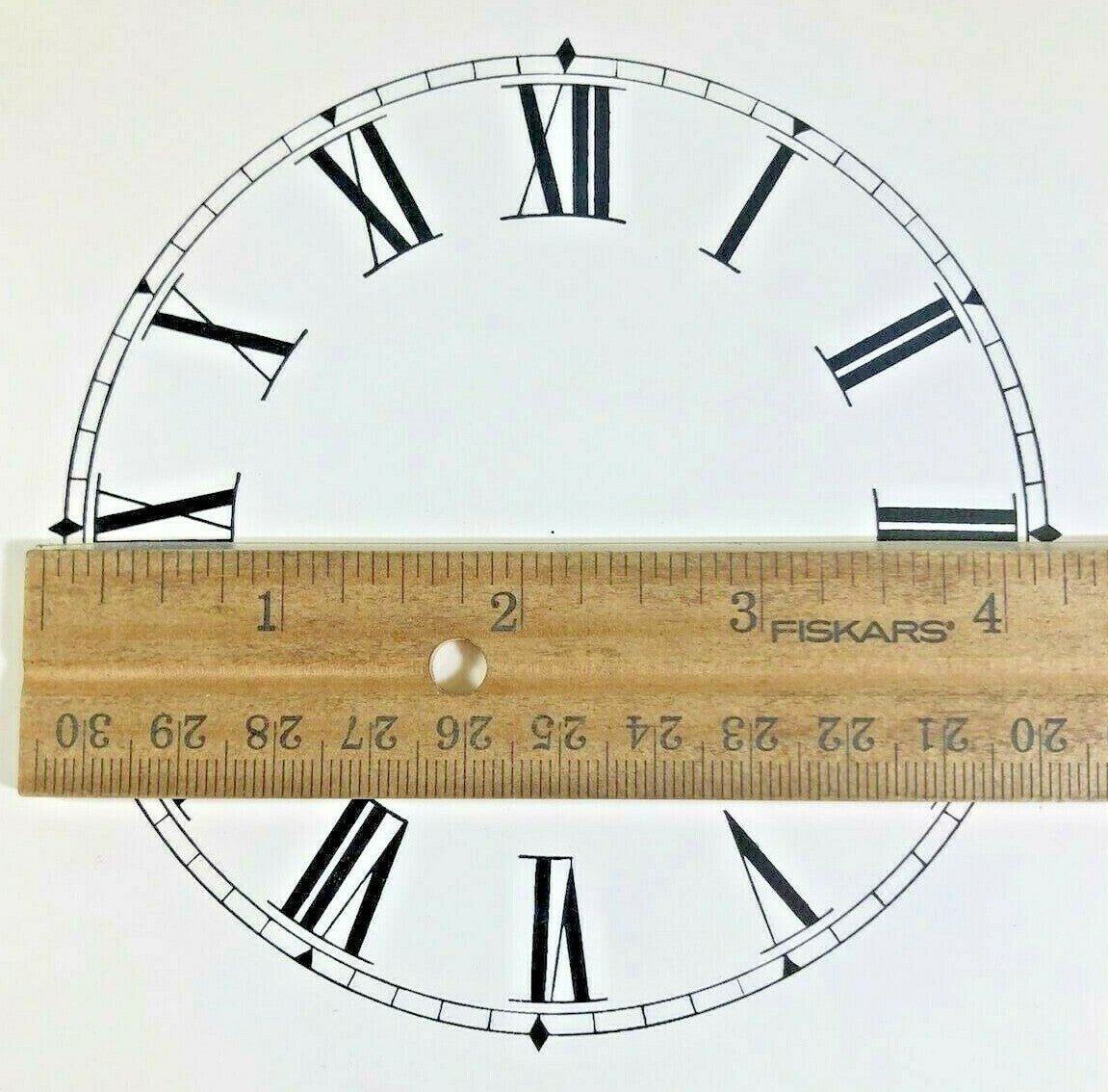 4 1/4 Inch Paper Clock Replacement Dial, Roman Numeral (Lot 208)