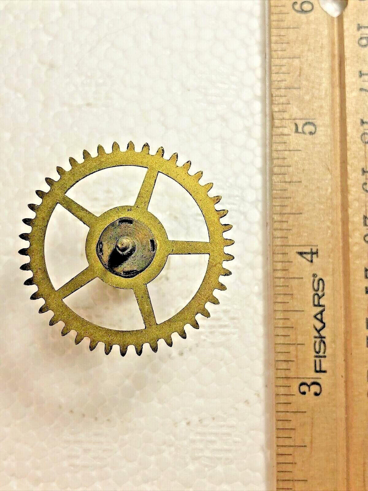 Old Sessions Clock Movement Time Side 3rd Wheel (See Pics To ID Movement)(K7772)