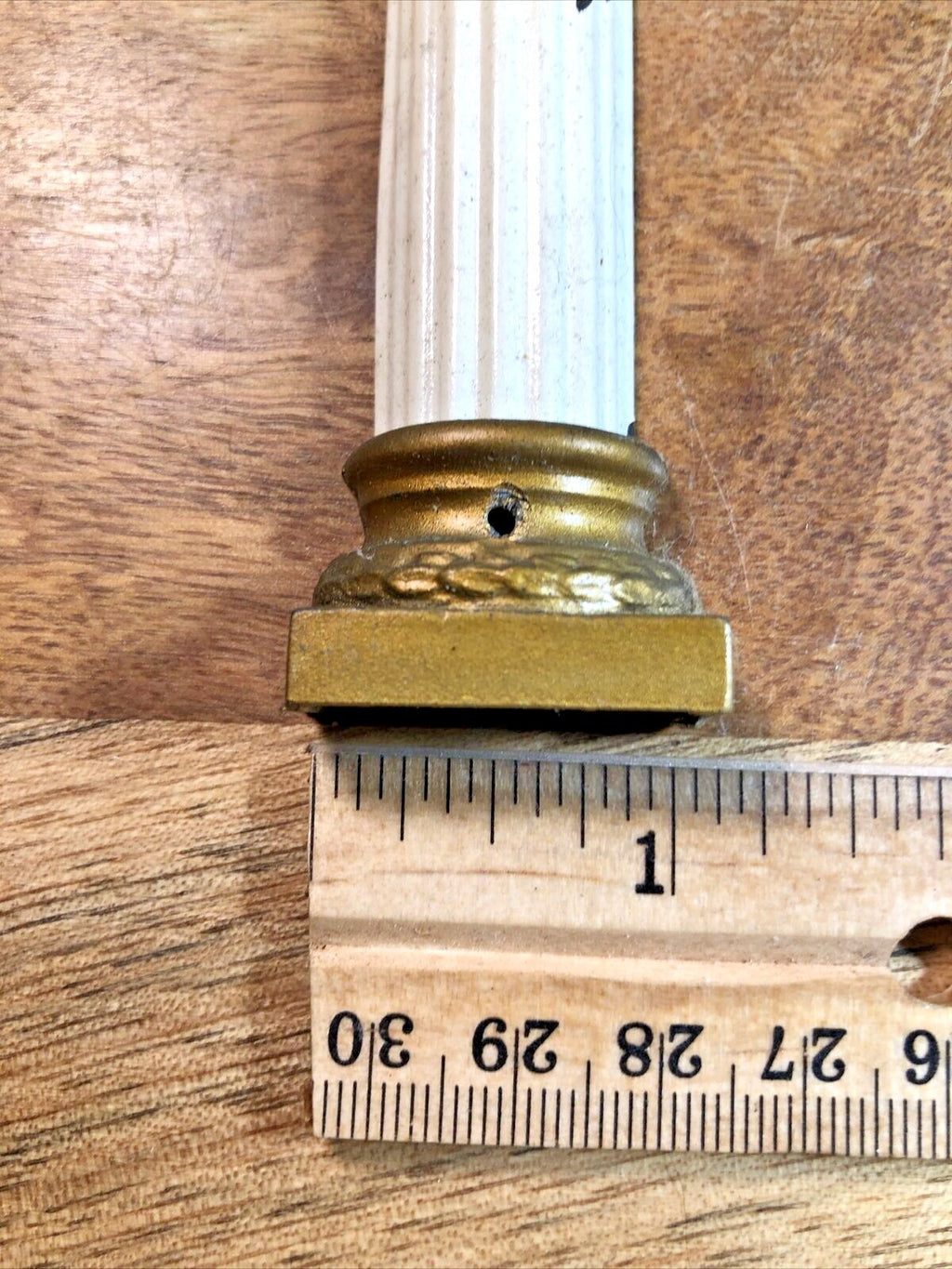 Old Black Mantel Clock Column 5 1/2 Inches Tall               (K7371)