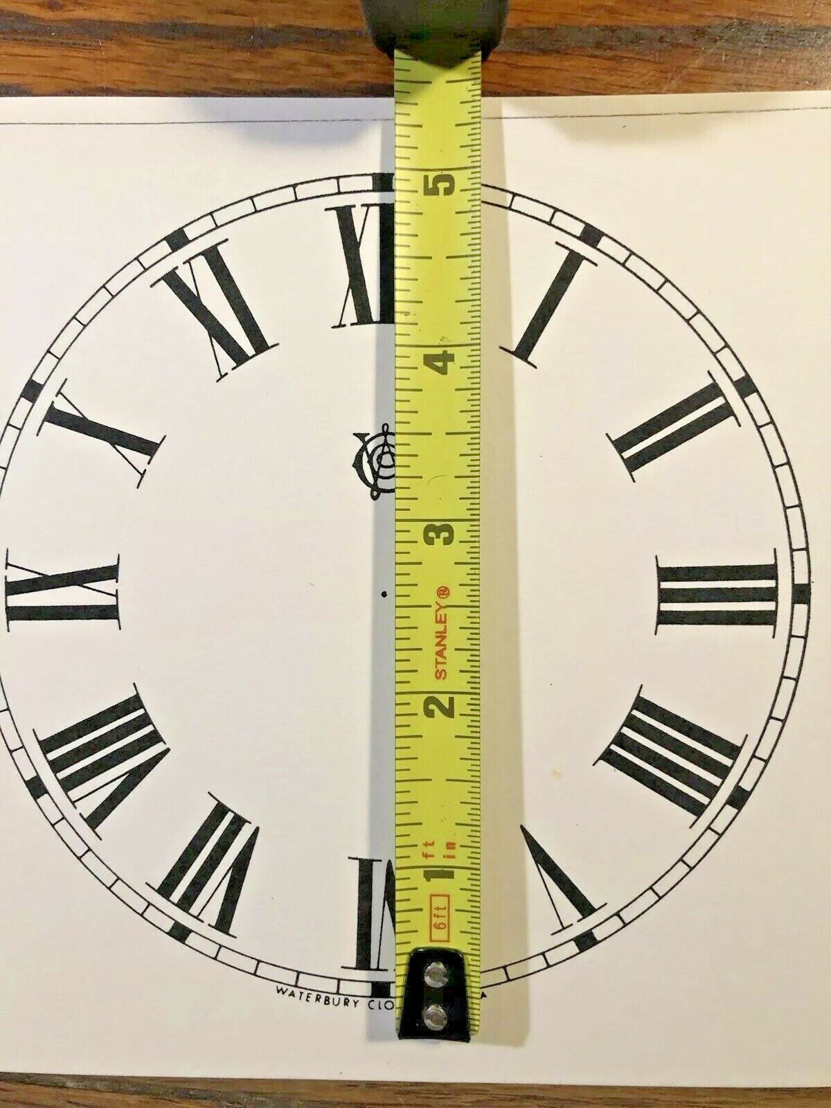 5 Inch Waterbury Clock Replacement Paper Dial (Lot 148)