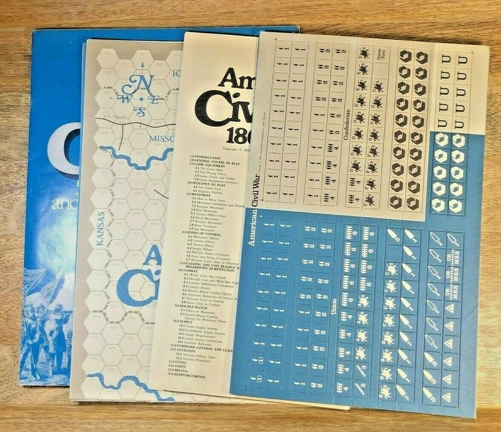 The American Civil War:1861-1865, SPI Circa March 1974 (UNPUNCHED) (G5001)