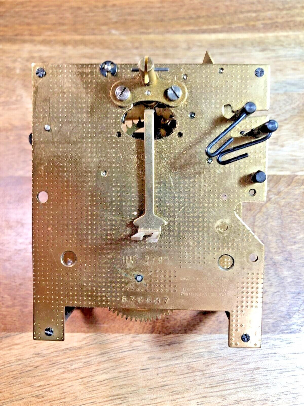 Old Urgos UW 7 Series Clock Movement Back Plate (Pivots Look Good) (K7501)