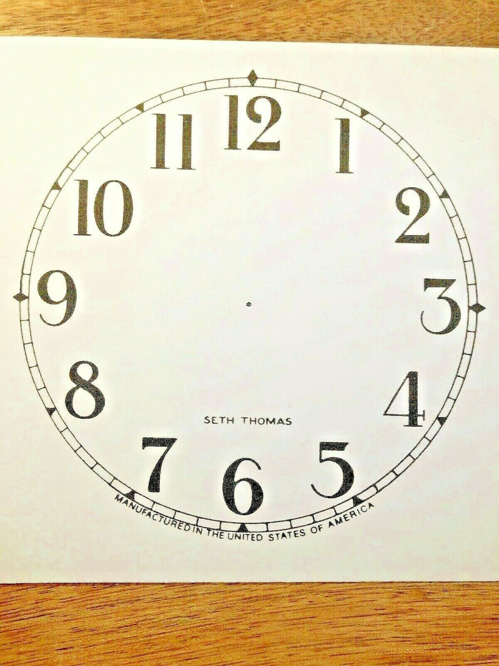 4 1/2" Seth Thomas Clock Paper Dial, Arabic Numeral                (Lot 187)