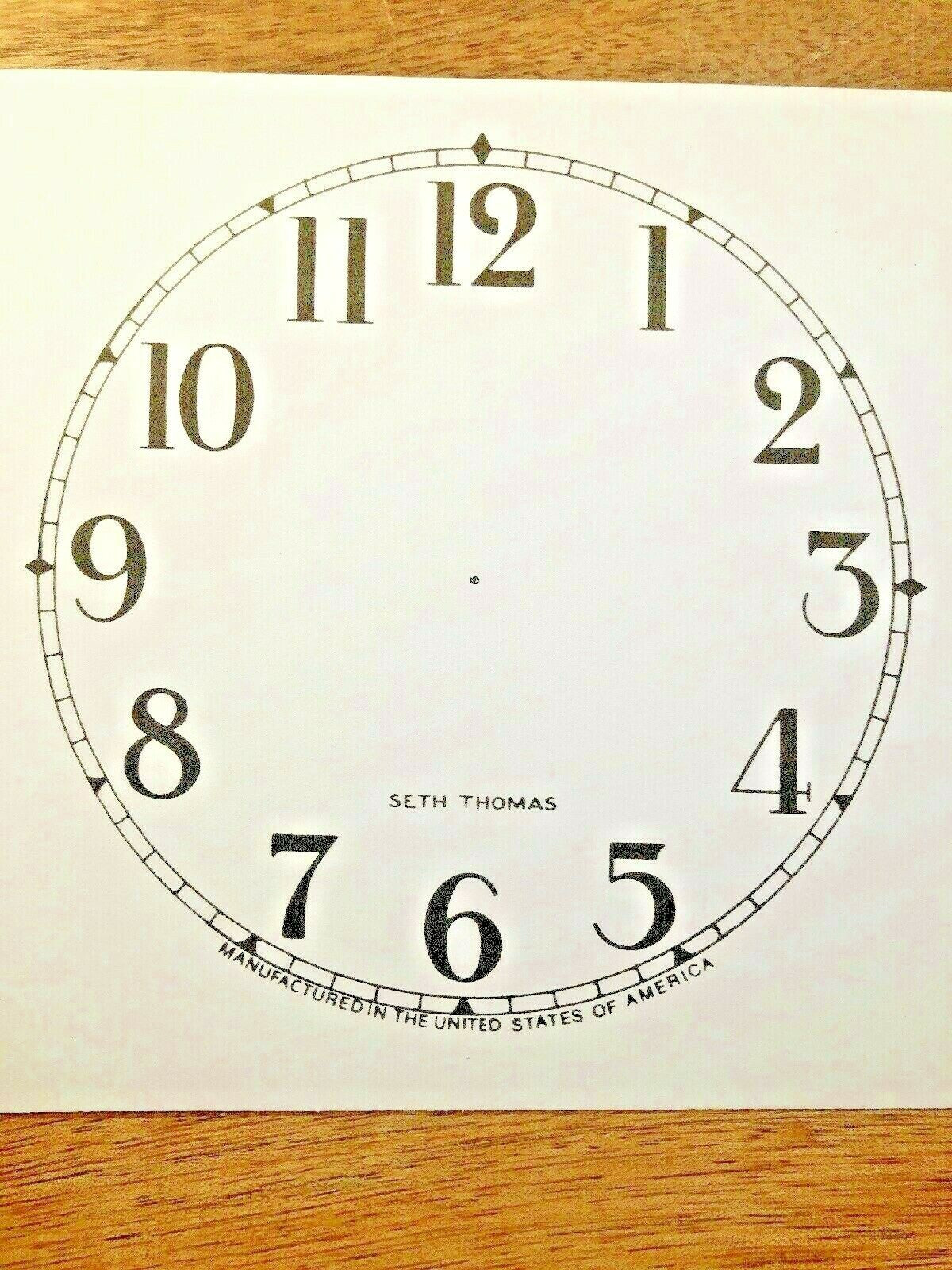 4 1/2" Seth Thomas Clock Paper Dial, Arabic Numeral                (Lot 187)