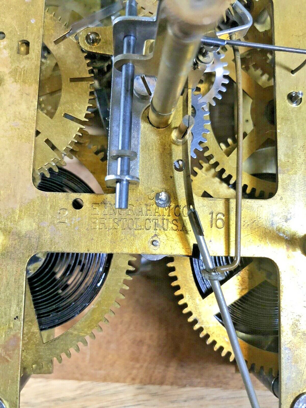 Ingraham Clock Pendulum Rod and Spring (See Pics to ID Movement) (K5734)