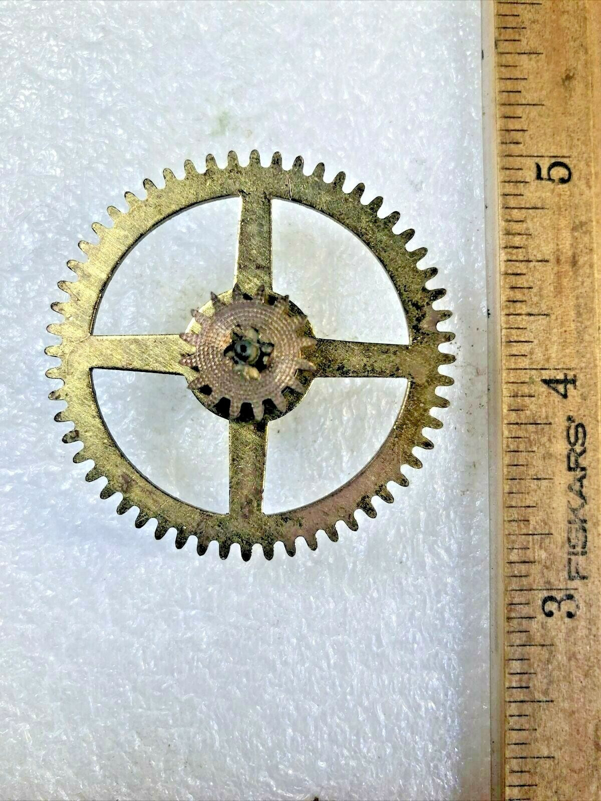 Unmarked Clock Movement (Ingraham?) Strike Side 2nd Wheel   (K6545)