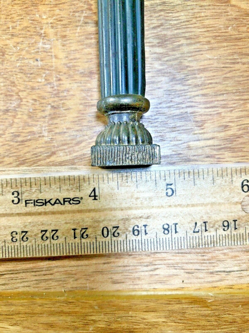 Old 4 3/4" Round Black Mantle Clock Column                            (K1479)